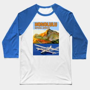 Imperial Airways Vintage Fly to Honolulu Travel Advertising Poster Print Baseball T-Shirt